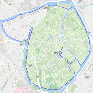 Running route around Bruges