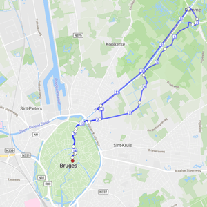 Running route to Damme and back