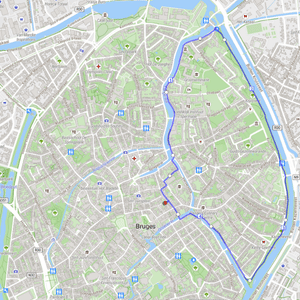 Running route in the quite region of Bruges