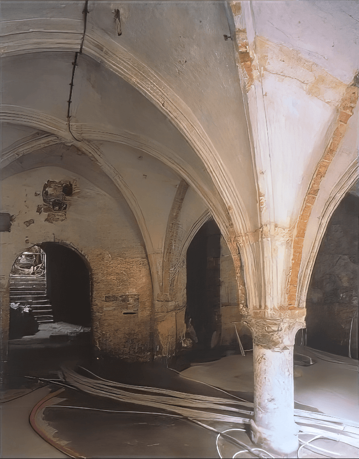 Discovery of the 14th century cellar in the center of Bruges, underneath the holiday rentals De Drie Koningen which was previous a guesthouse for trade merchants.